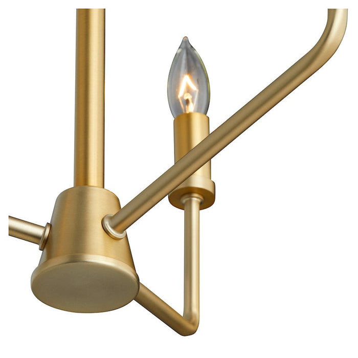 Quorum Harmony Chandelier, Aged Brass/White