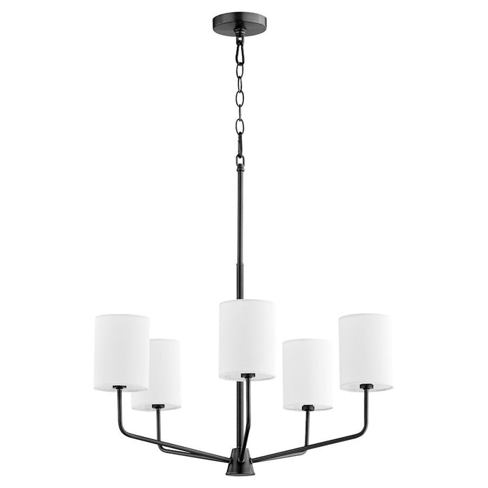 Quorum Harmony 5 Light Chandelier, Matte Black/White - 657-5-59