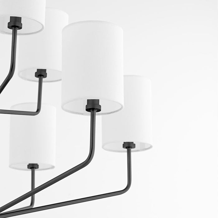 Quorum Harmony Chandelier, Matte Black/White