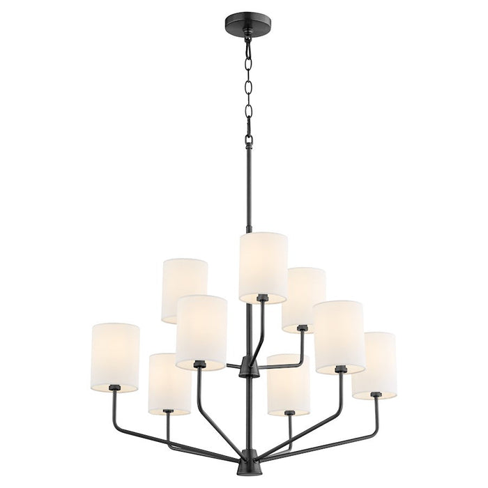 Quorum Harmony Chandelier, Matte Black/White