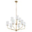 Quorum Harmony 9 Light Chandelier, Aged Brass/White 657-9-80