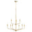 Quorum Harmony Chandelier, Aged Brass/White