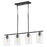 Quorum Tribute 4 Light Linear Chandelier, Matte Black/Clear 6574-4-59