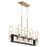 Quorum Howe 8 Light Linear Chandelier, Noir/Aged Brass