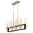 Quorum Howe 8 Light Linear Chandelier, Noir/Aged Brass