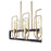 Quorum Howe 8 Light Linear Chandelier, Noir/Aged Brass