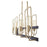 Quorum Howe 8 Light Linear Chandelier, Noir/Aged Brass