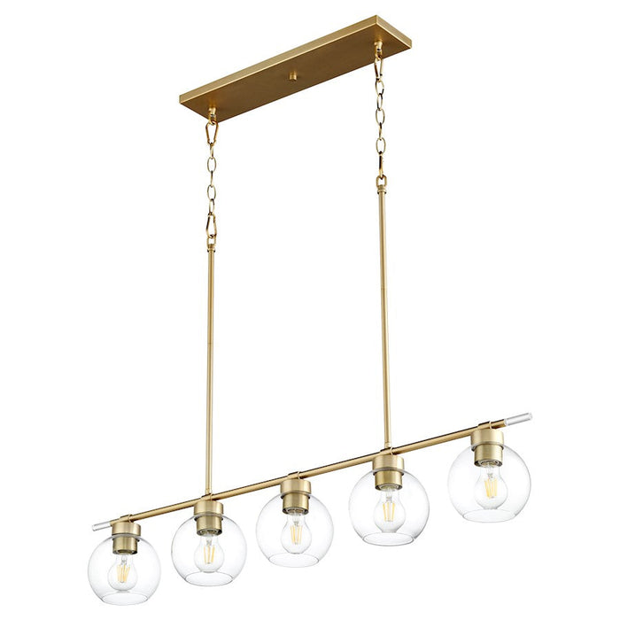 Quorum Volan 5 Light Pendant, Aged Brass - 6617-5-80