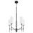 Quorum Hamilton 5 Light Chandelier, Matte Black/White 663-5-59