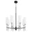 Quorum Hamilton 8 Light Chandelier, Matte Black/White 663-8-59