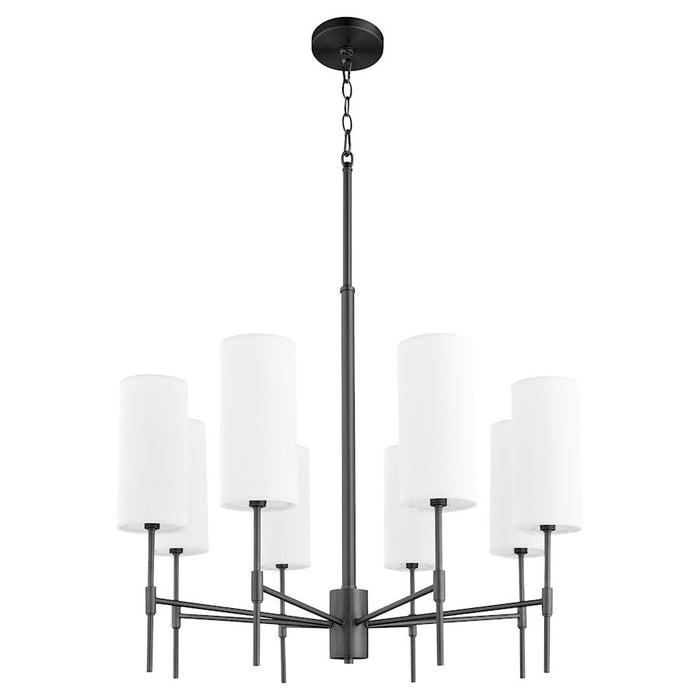 Quorum Hamilton 8 Light Chandelier, Matte Black/White 663-8-59