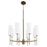 Quorum Hamilton 8 Light Chandelier, Dark Brass/White 663-8-81