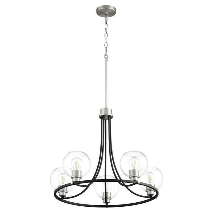 Quorum Clarion 5 Light Chandelier, Noir/Satin Nickel - 672-5-6965