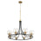 Quorum Clarion 8 Light Chandelier, Noir/Aged Brass - 672-8-6980