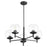 Quorum Lyon 5 Light Chandelier, Matte Black/Clear 678-5-59