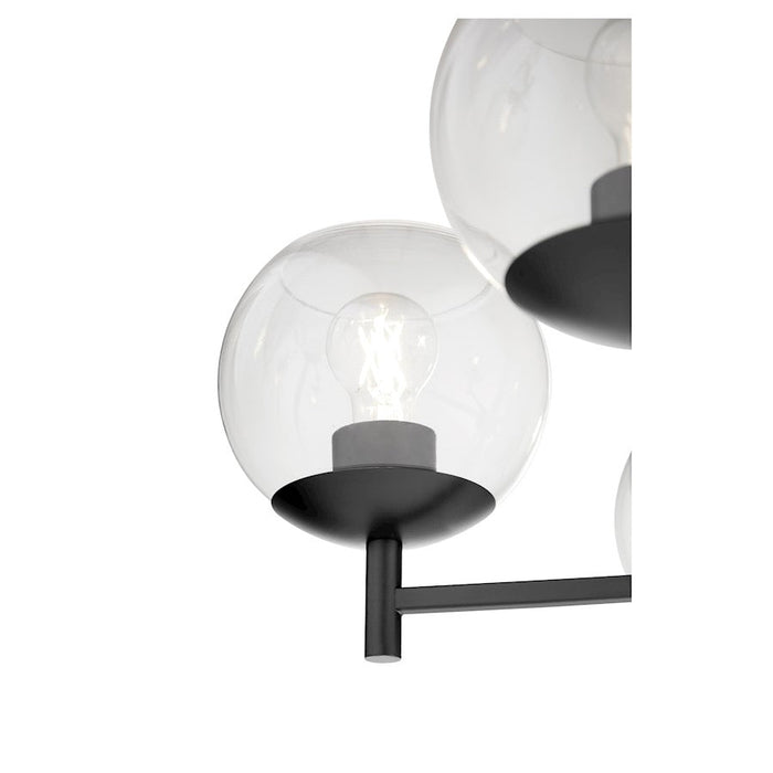 Quorum Lyon Chandelier, Matte Black/Clear