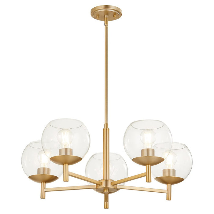 Quorum Lyon Chandelier, Aged Brass/Clear