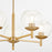 Quorum Lyon Chandelier, Aged Brass/Clear