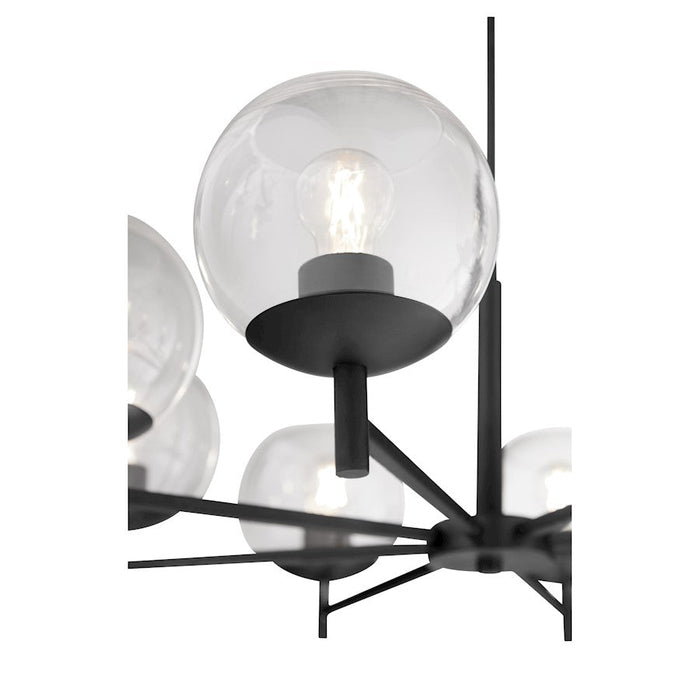 Quorum Lyon Chandelier, Matte Black/Clear