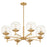 Quorum Lyon 8 Light Chandelier, Aged Brass/Clear - 678-8-80