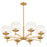 Quorum Lyon Chandelier, Aged Brass/Clear