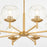 Quorum Lyon Chandelier, Aged Brass/Clear