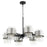 Quorum Epsilon 6 Light Chandelier, Noir/Satin Nickel 683-6-6965