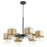 Quorum Epsilon 6 Light Chandelier, Noir/Aged Brass 683-6-6980