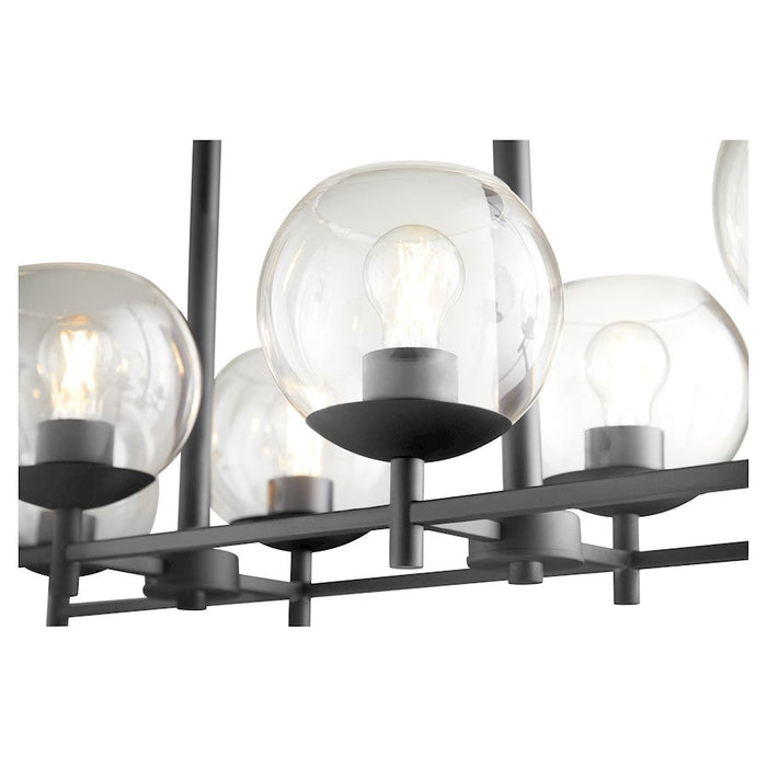 Quorum Lyon 8 Light Linear Chand, Matte Black/Clear