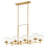 Quorum Lyon 8 Light Linear Chandelier, Aged Brass/Clear