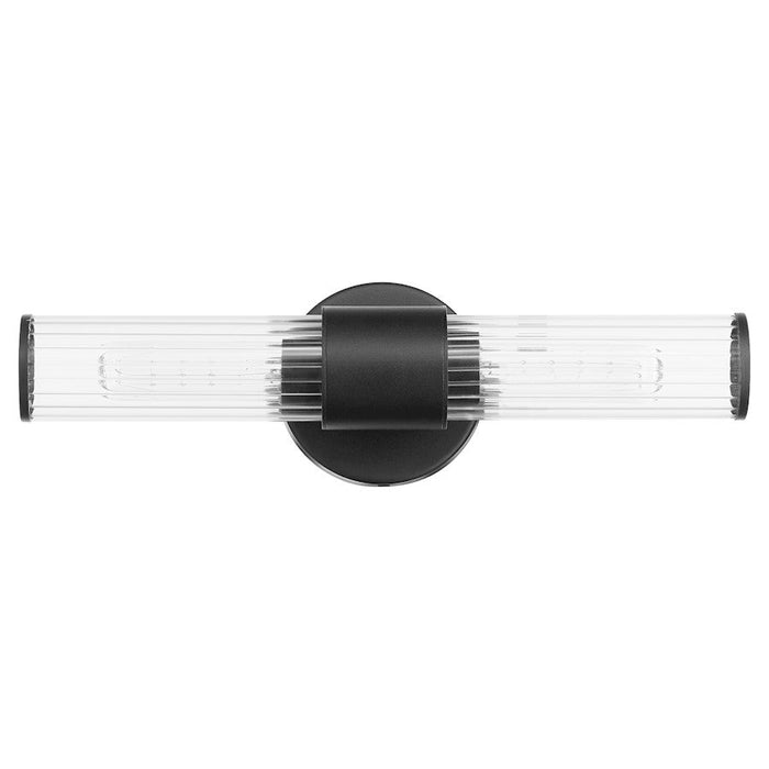 Quorum Fuze 2 Light Sconce, Textured Black/Clear