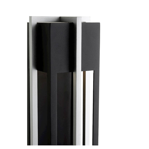 Quorum Al Fresco 1 Light Outdoor Lantern, Noir/Brushed Aluminum