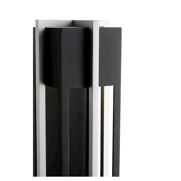 Quorum Al Fresco 1 Light Outdoor Lantern, Noir/Brushed Aluminum
