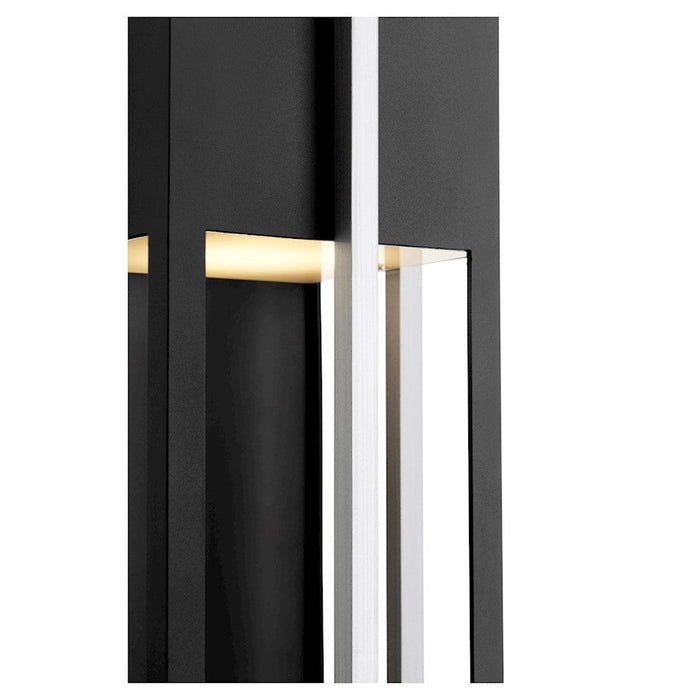 Quorum Al Fresco 1 Light Outdoor Lantern, Noir/Brushed Aluminum