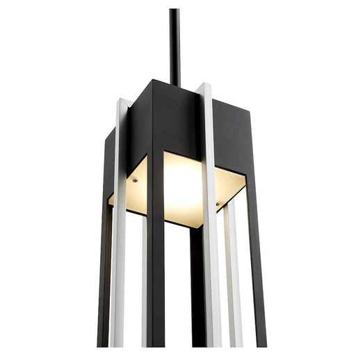 Quorum Al Fresco 1 Light 18" Pendant, Noir/Brushed Aluminum