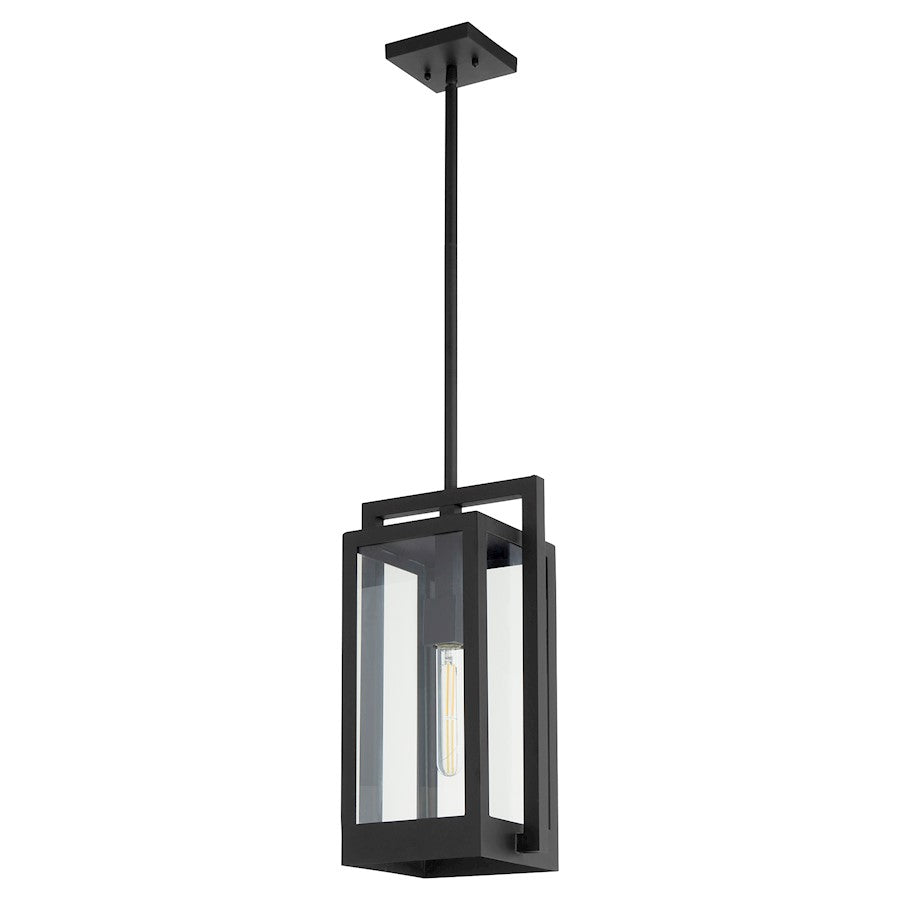 Quorum Marco 18" Pendant, Textured Black/Clear - 737-18-69