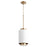 Quorum 1 Light Cylindrical Pendant, Studio White/Aged Brass - 8008-0880