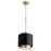 Quorum 1 Light Drum Pendant, Noir/Aged Brass - 8010-6980