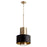 Quorum 1 Light Cylinderical Drum Pendant, Noir/Aged Brass - 8011-6980