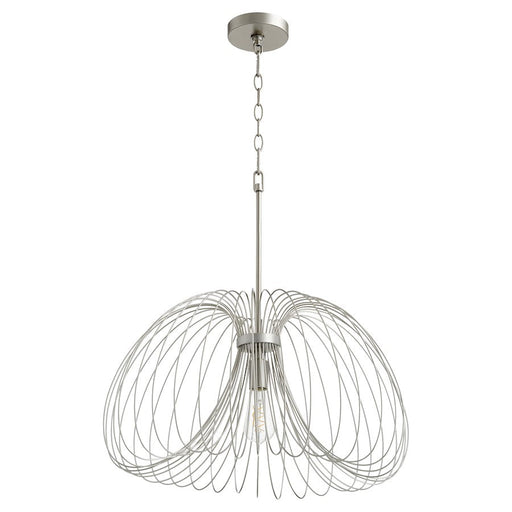 Quorum 1 Light 24" Pendant, Brushed Silver - 806-24-63