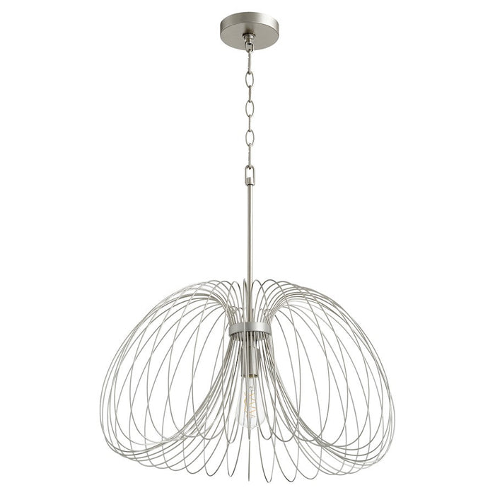 Quorum 1 Light 24" Pendant, Brushed Silver - 806-24-63