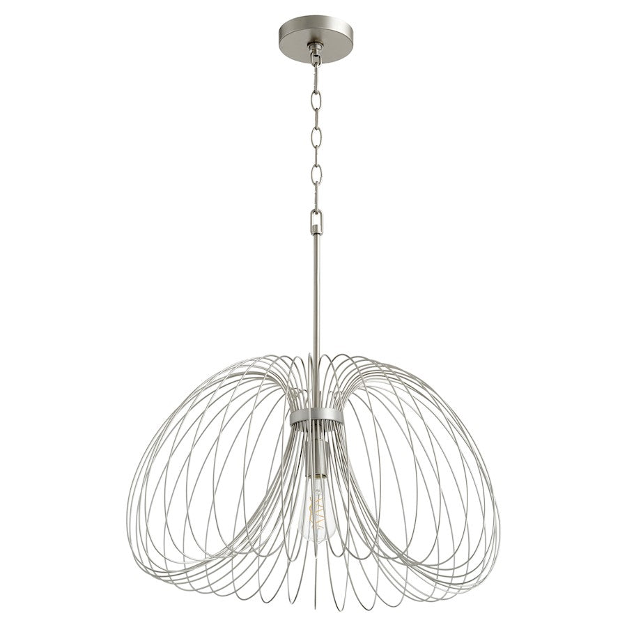 Quorum 1 Light 24" Pendant, Brushed Silver - 806-24-63