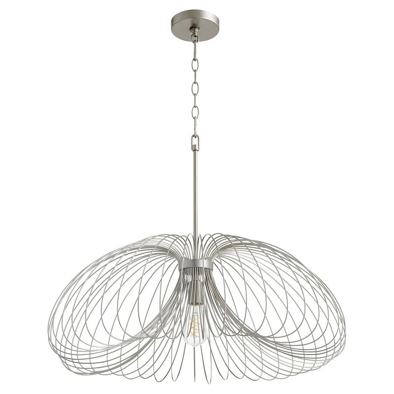 Quorum 1 Light 30" Pendant, Brushed Silver - 806-30-63