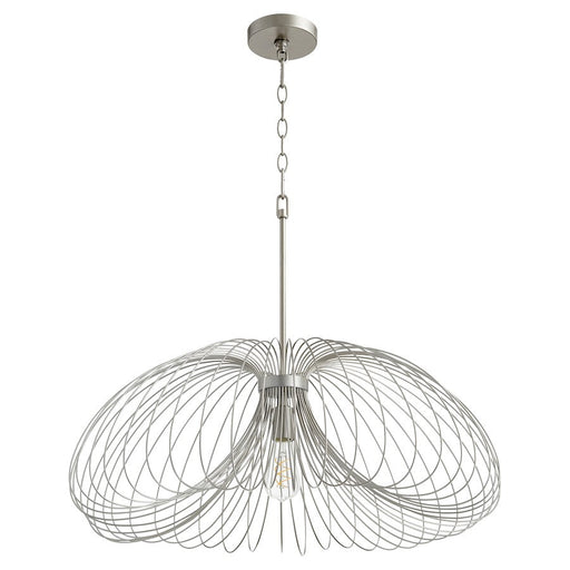 Quorum 1 Light 30" Pendant, Brushed Silver - 806-30-63