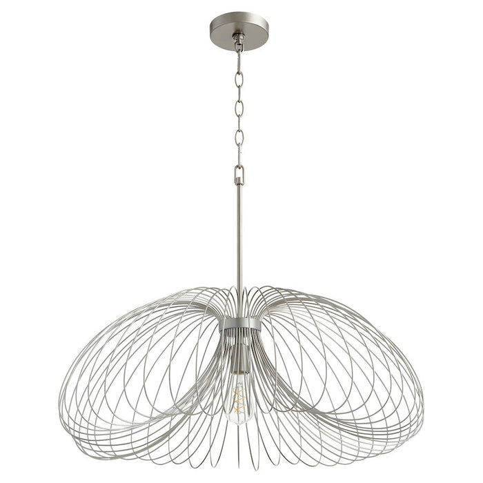 Quorum 1 Light 30" Pendant, Brushed Silver - 806-30-63