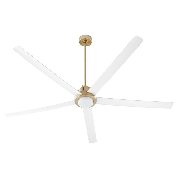 Quorum Revel 80" Patio Fan, Aged Brass/Studio White