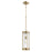 Quorum 1 Light Chisseled Pendant, Aged Brass/Clear Chisseled Glass - 809-80