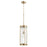 Quorum 1 Light 19" Pendant, Aged Brass/Clear Chisseled Glass - 810-80