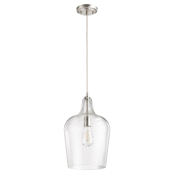 Quorum 1 Light 9.75" Pendant, Satin Nickel - 8143-65