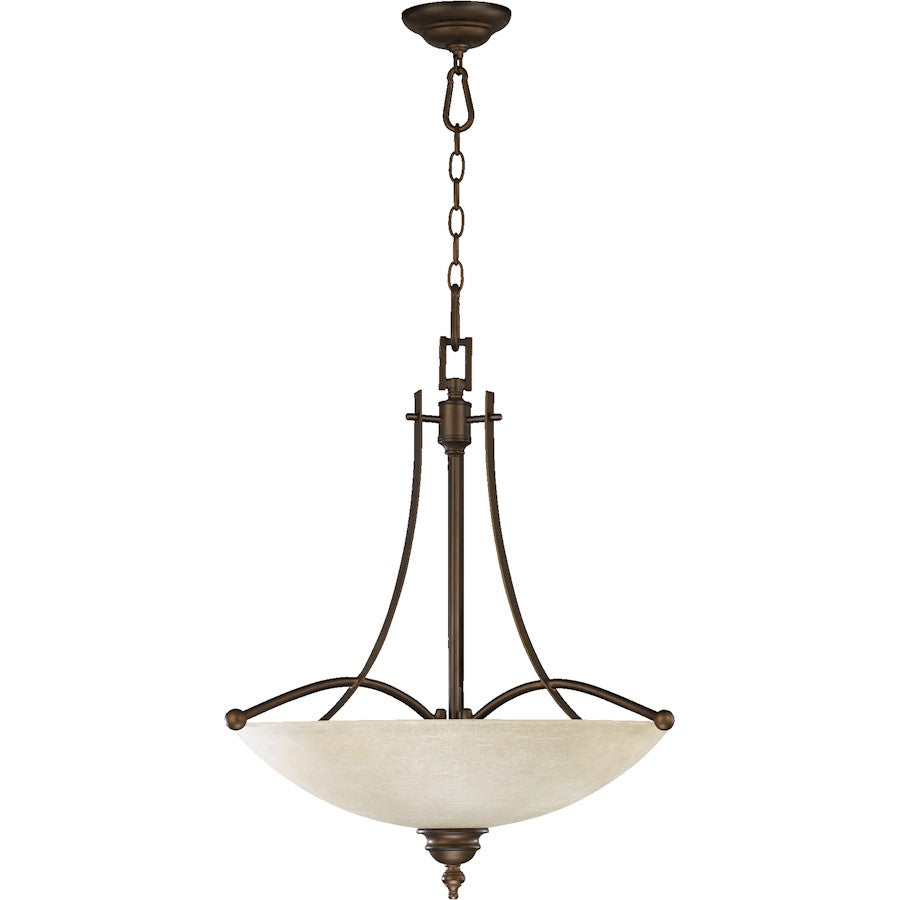 OPEN BOX: Quorum Aspen 4 Light Pendant, Oiled Bronze